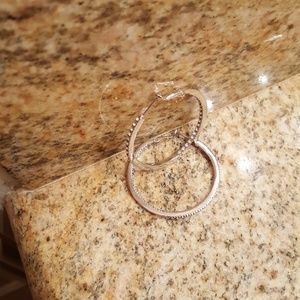 Silver Toned and Rhinestone Earrings